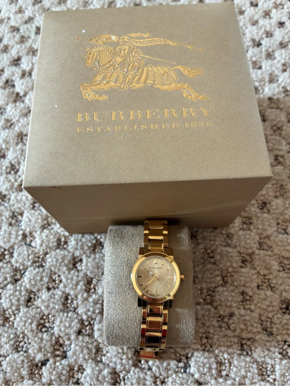 Burberry Gold and Champagne Stainless Steel Bracelet Watch